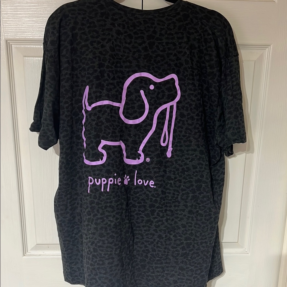 Black Leopard Print Short Sleeve Tee - Picture 4 of 4